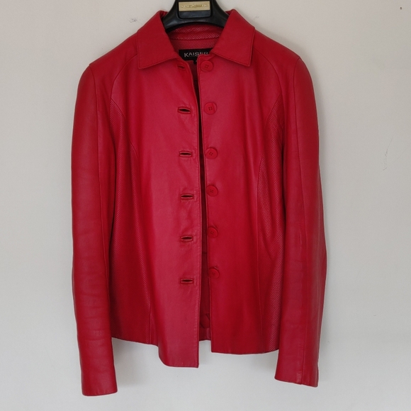 Red Genuine High Quality Lamb Leather Jacket ✳️✳️✳️ - Picture 4 of 14